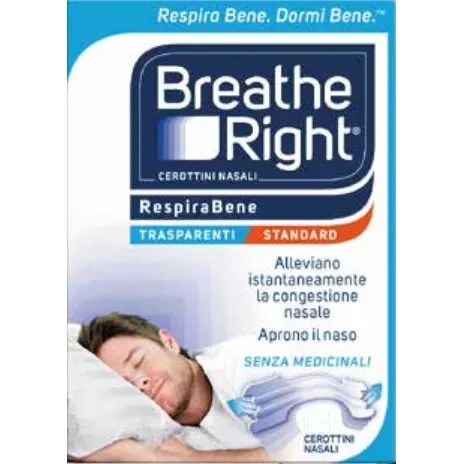Breathe Right Cerotti Nasali Trasparenti Standard 10 Pezzi