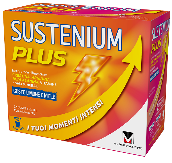 Sustenium Plus integratore gusto limone e miele anche in acqua calda 22 bustine