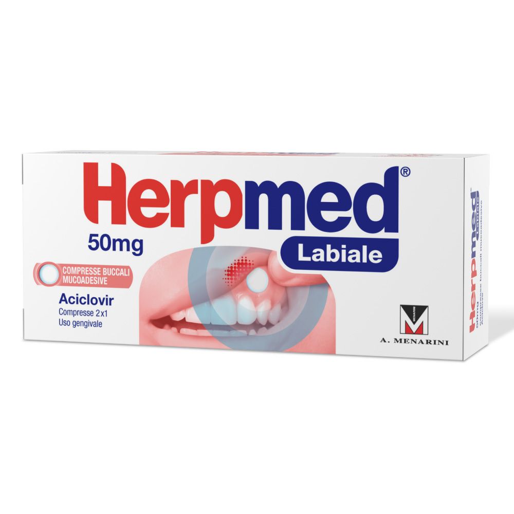 HERPMED LABIALE*2CPOMPRESSE BUCCALI MUCOADESIVE ACICLOVIR 50MG