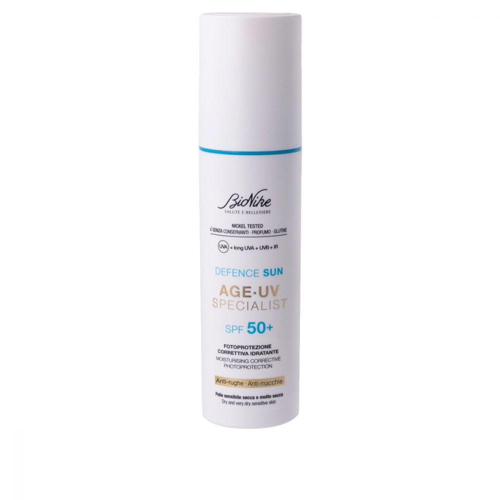 Bionike Defence Sun Age Uv Specialist SPF50+ Fotoprotezione Correttiva idratante 50ml Pelle secca e molto secca- Trattamento Viso anti-rughe e anti-macchie