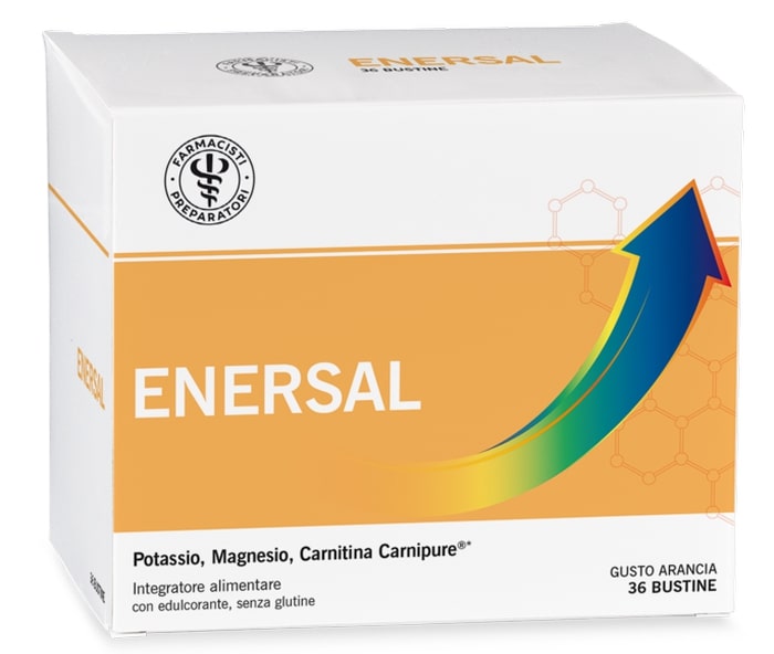 Farmacia Candelori Enersal integratore di potassio,magnesio,carnitina 36 bustine gusto arancia